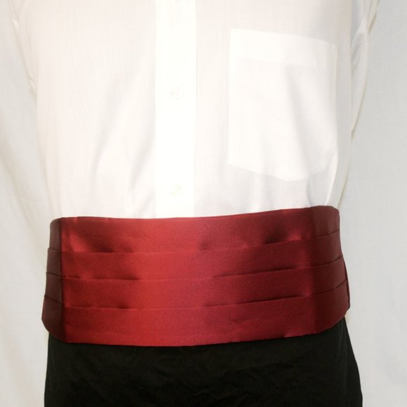 Burgundy Bow Tie and Cumberband Set - Picture 2 of 6